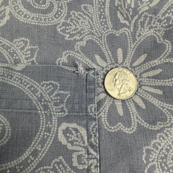 VTG Abercrombie‎ & Fitch Mens Short Sleeve Linen Shirt Large Purple Floral Y2K - Picture 6 of 13